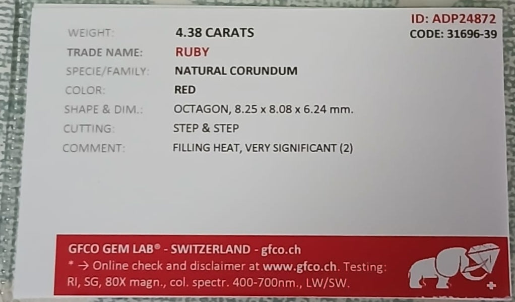 Natural Certified Ruby 4.38cts R6 (24)