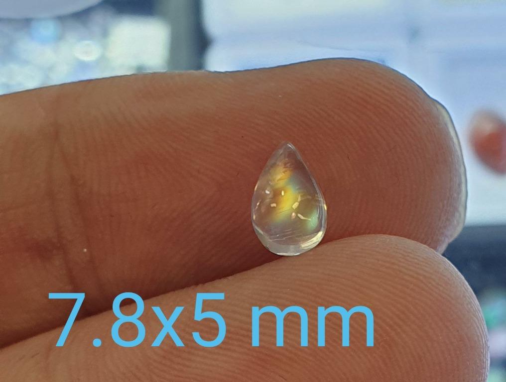 Enchanting Natural Rainbow Moonstone & Moissanite Ring – A Dance of Light and Sparkle