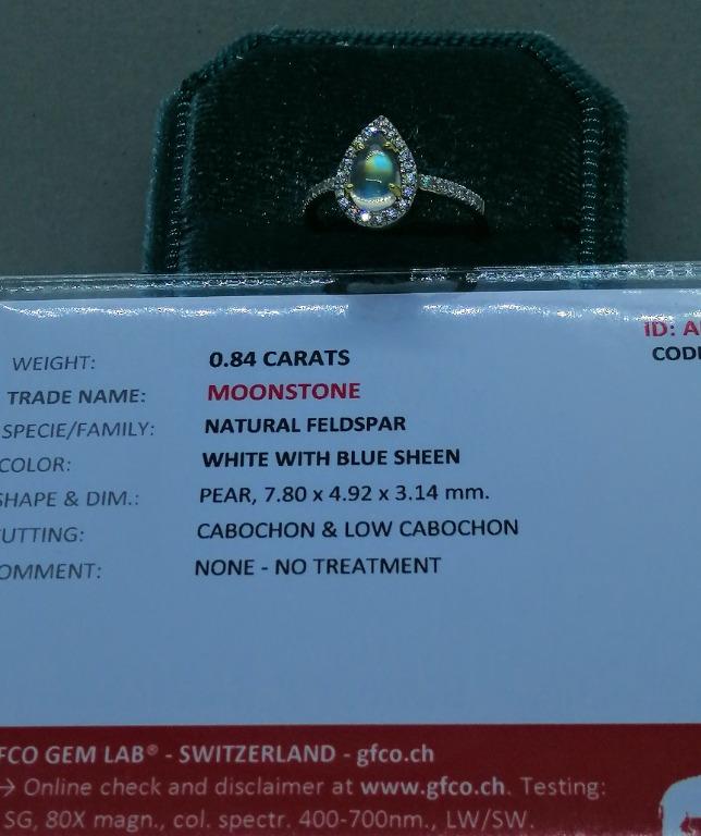 Enchanting Natural Rainbow Moonstone & Moissanite Ring – A Dance of Light and Sparkle