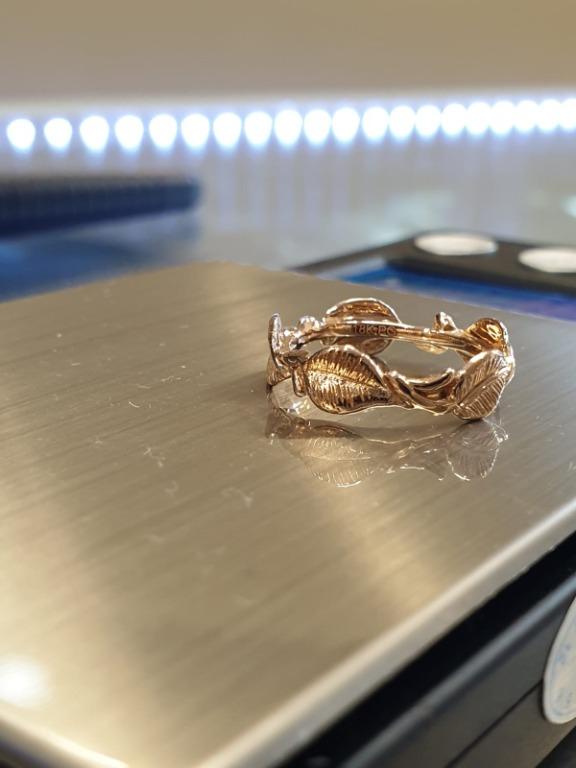 Engagement Women 18k Rose Gold Leaf Ring-Customized