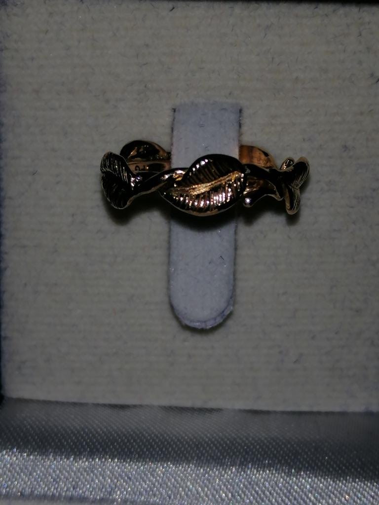 Engagement Women 18k Rose Gold Leaf Ring-Customized