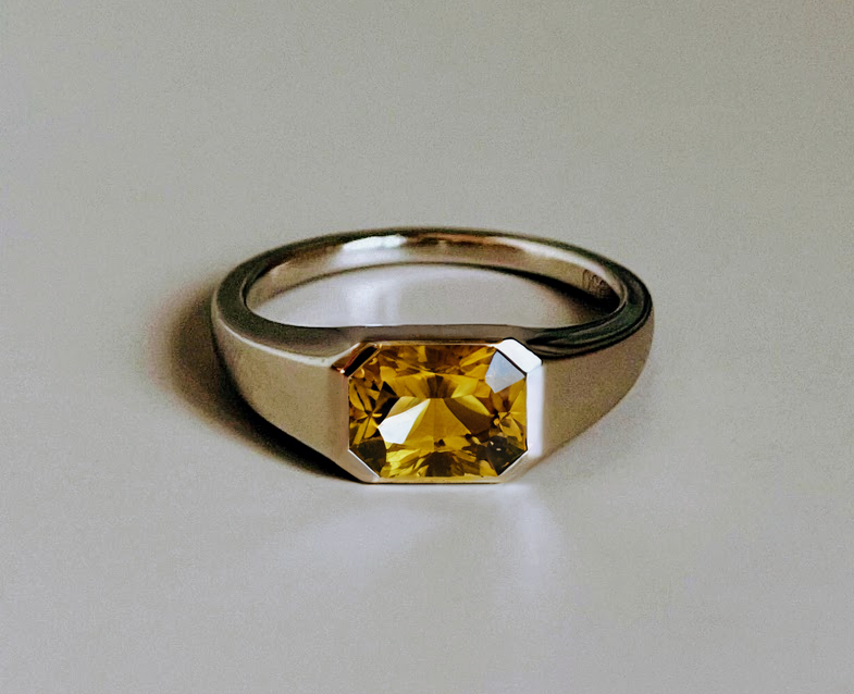 Vibrant Gold Yellow Sapphire Band Ring