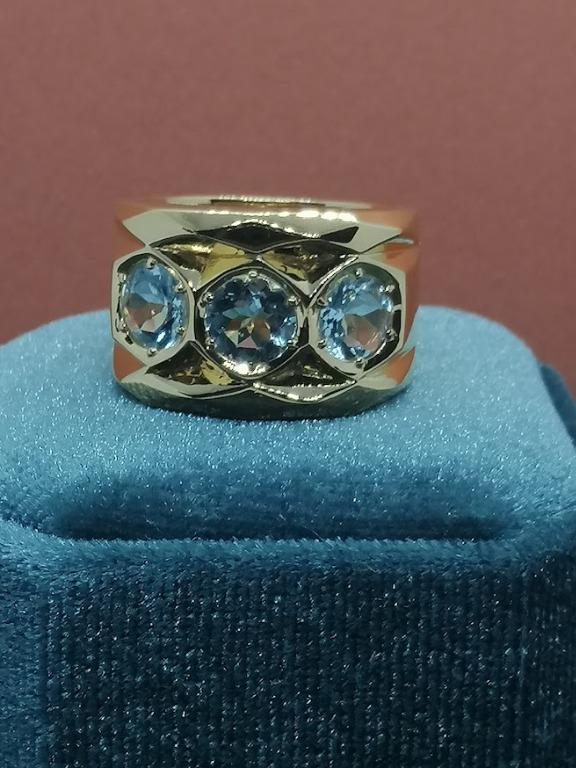 Ocean’s Trilogy: Natural Certified Aquamarine 6mm Ring of Pure Serenity