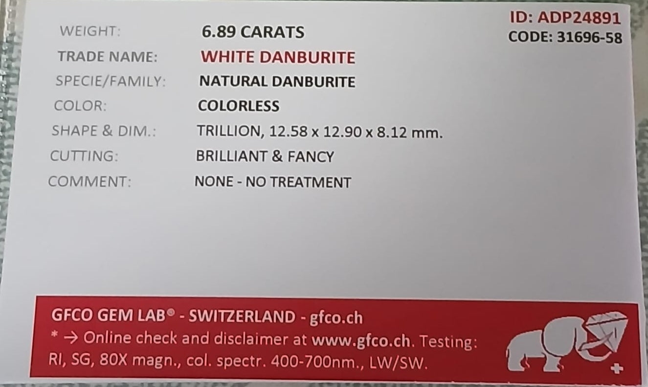 Natural Certified Danburite: Divine Delta 6.89cts- DA08 (24)