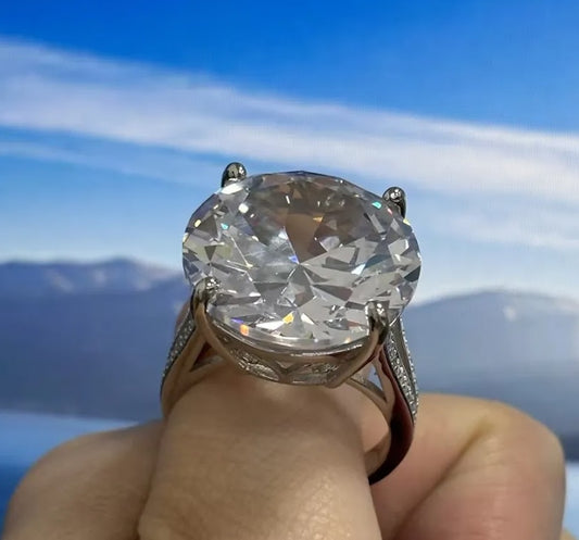 13ct Round White Sapphire Engagement Ring - Dazzling Forever Promise