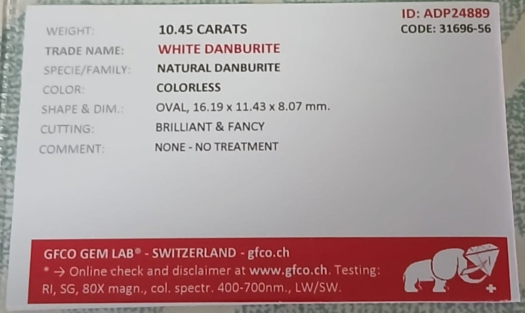 Natural Certified Danburite: Elysian Essence 10.45cts- DA04 (24)