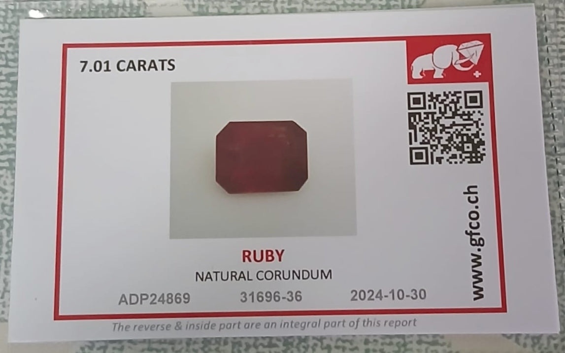 Natural Certified Ruby 7.01cts R11 (24)