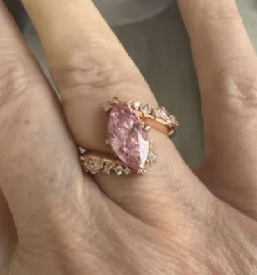 3ct Marquise Pink Sapphire Engagement Ring in Rose Gold