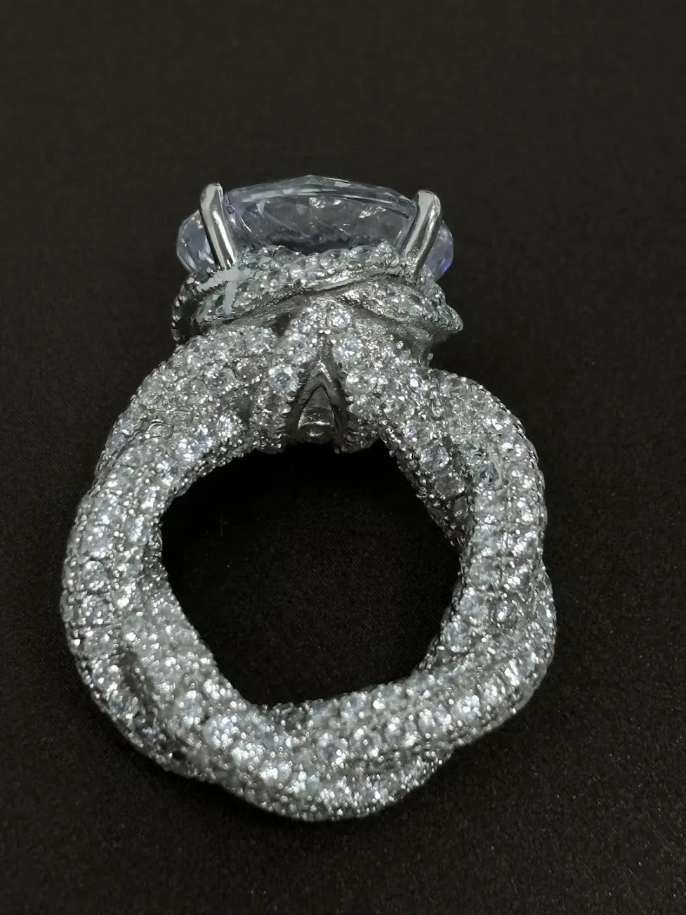 4ct Round-Cut White Sapphire Engagement Ring