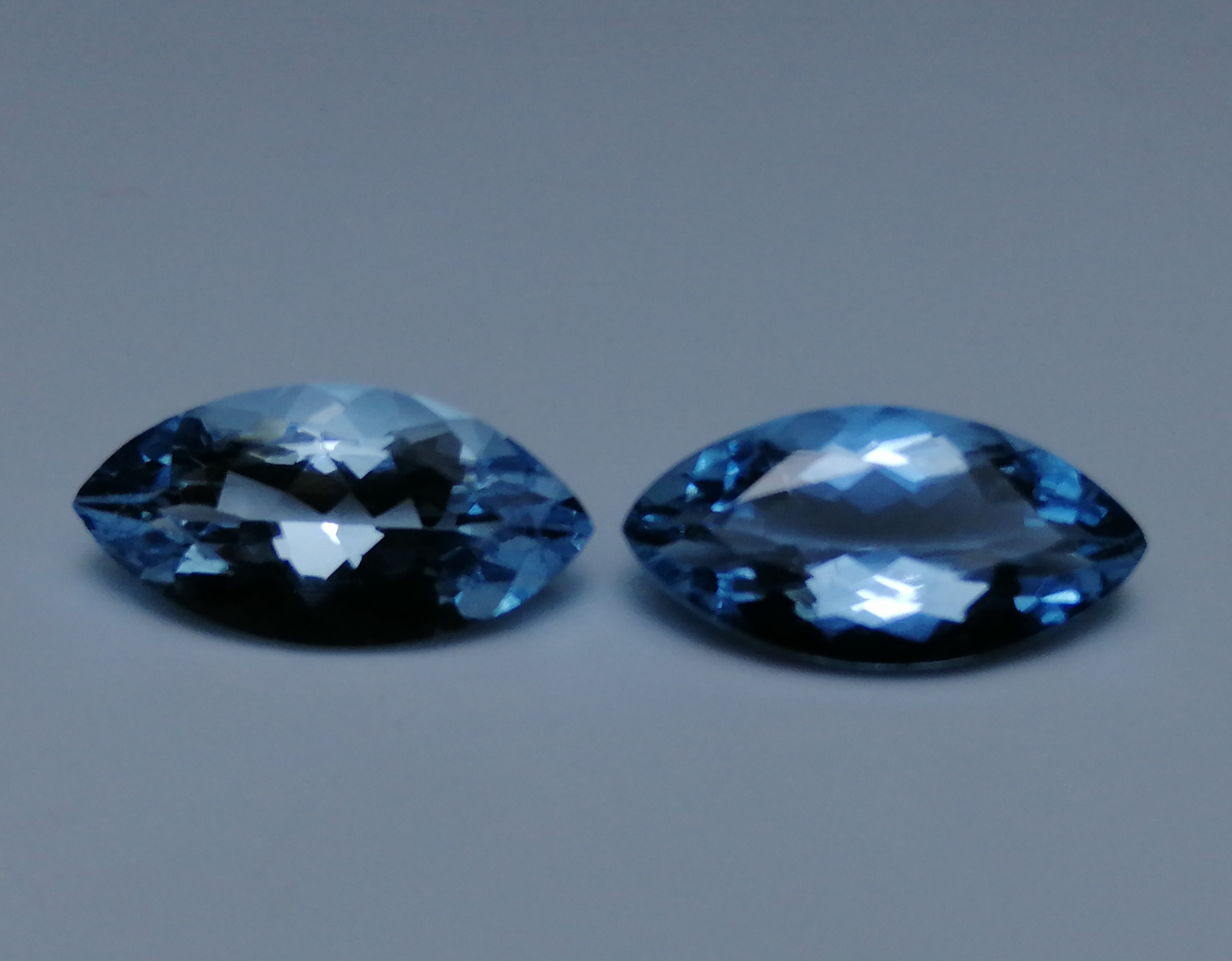 Natural Swiss Lab Certified Faceted Marquise PAIR Aquamarine 3.21cts- AQ01 (24)