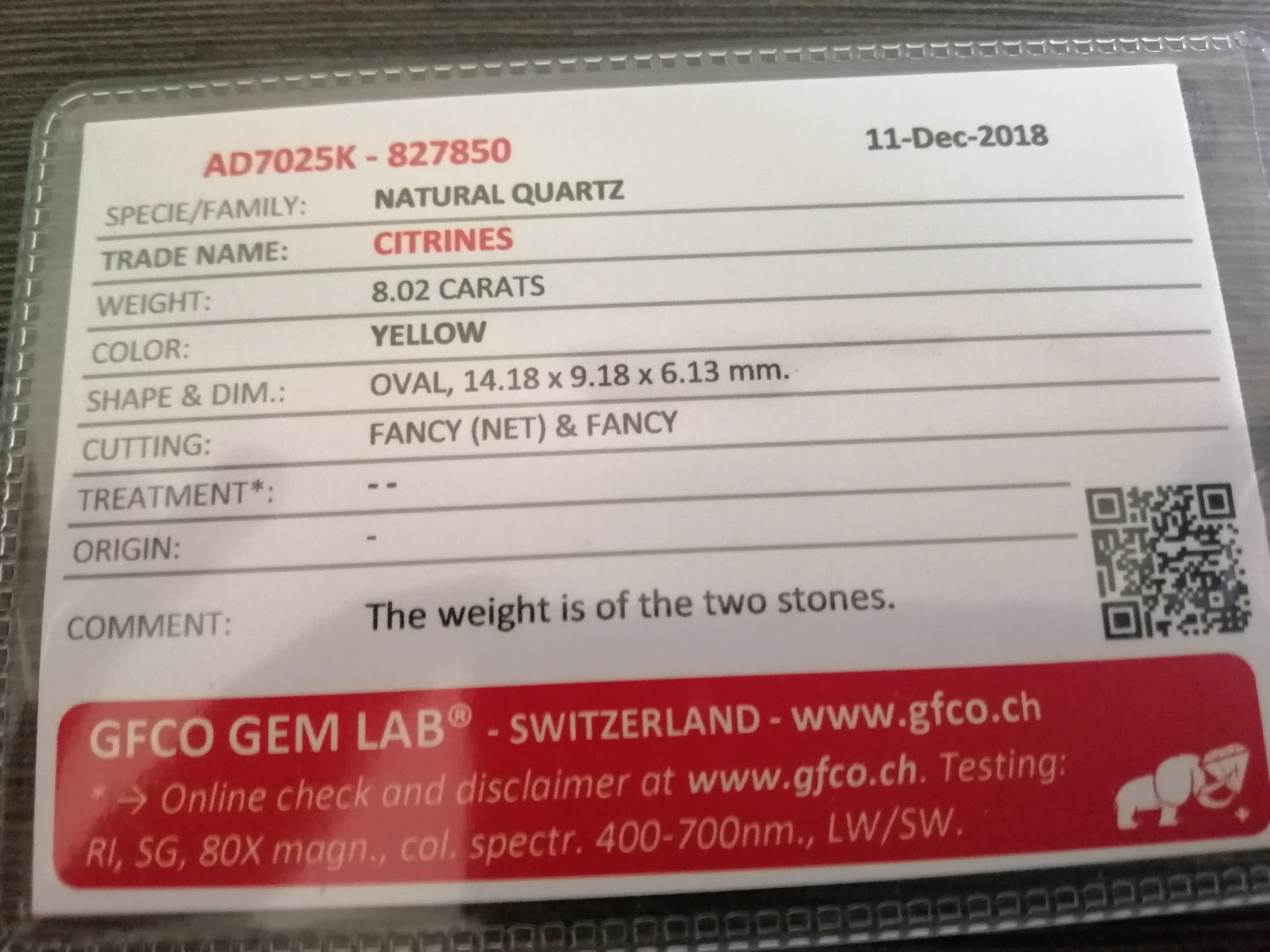 Swiss Lab Certified 8.02ct Yellow Oval Citrine Pair