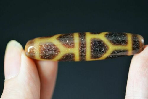 Natural Duck Yellow tortoise shell  dZi Bead Pendant DB144