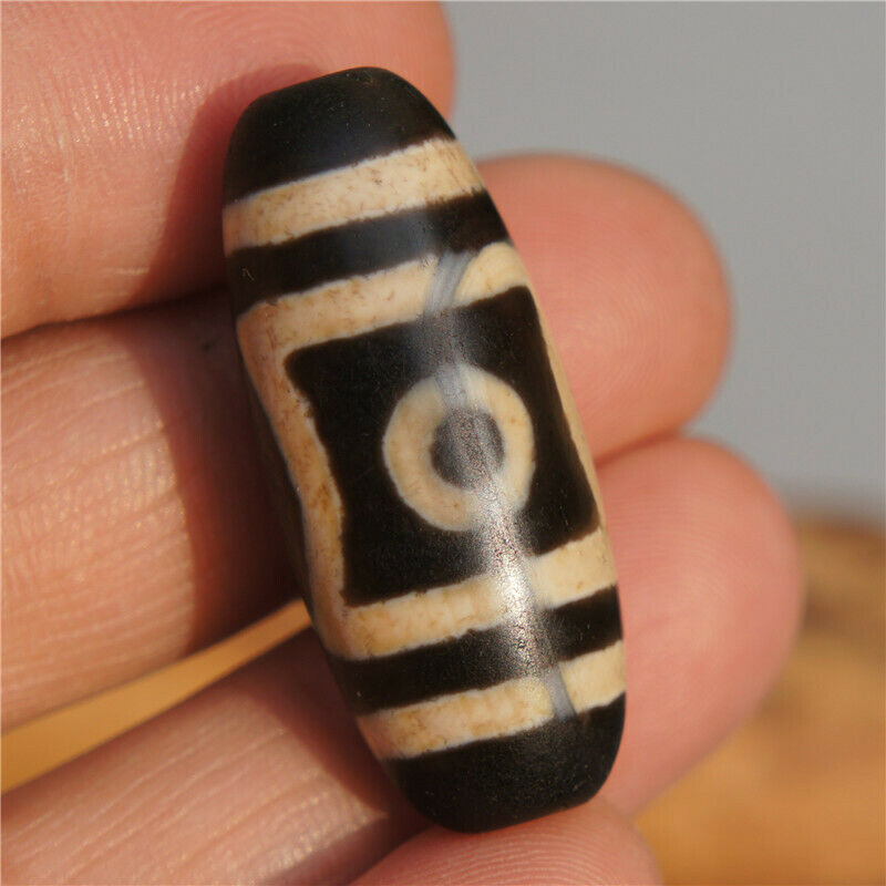 Authentic Natural Tibetan Dzi 2 Eyed Bead DB147