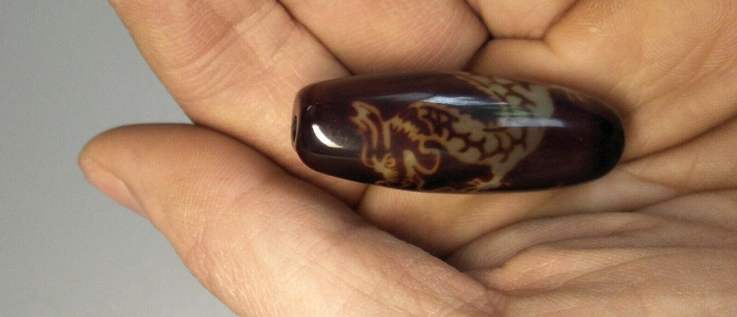 Natural dragon Tibetan DZi bead