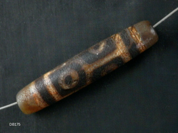 Authentic Natural Tibetan Dzi 6 Eyed Bead DB175
