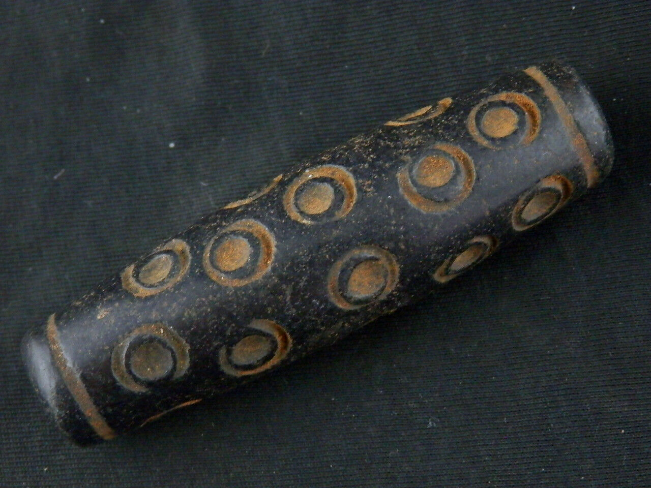 Authentic Natural Large Tibetan Magnetic Dzi Hand Carved 26Eyed Bead