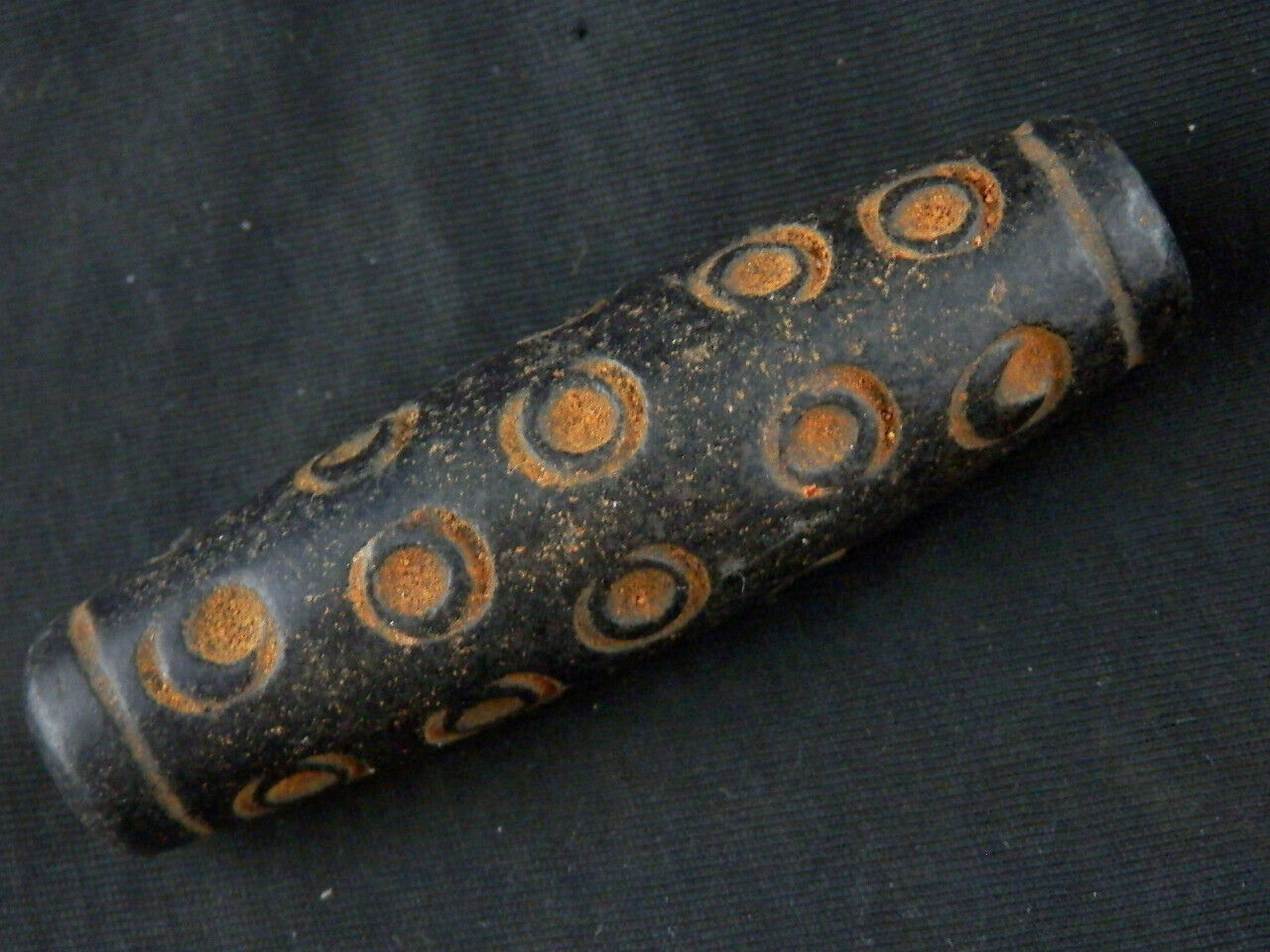 Authentic Natural Large Tibetan Magnetic Dzi Hand Carved 26Eyed Bead