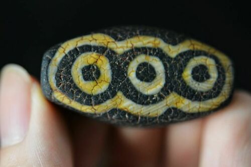 Authentic Natural Tibetan Dzi 6 Eyed Bead DB181