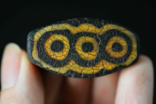 Authentic Natural Tibetan Dzi 6 Eyed Bead DB181