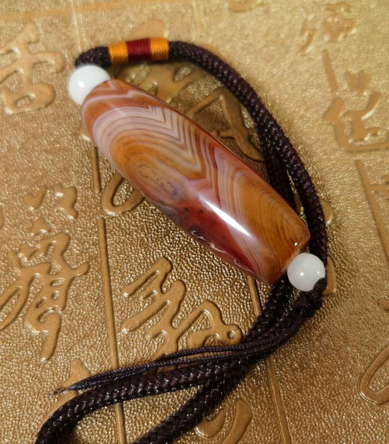 Authentic Natural Tibet old cinnabar Tibetan style tencel pendant