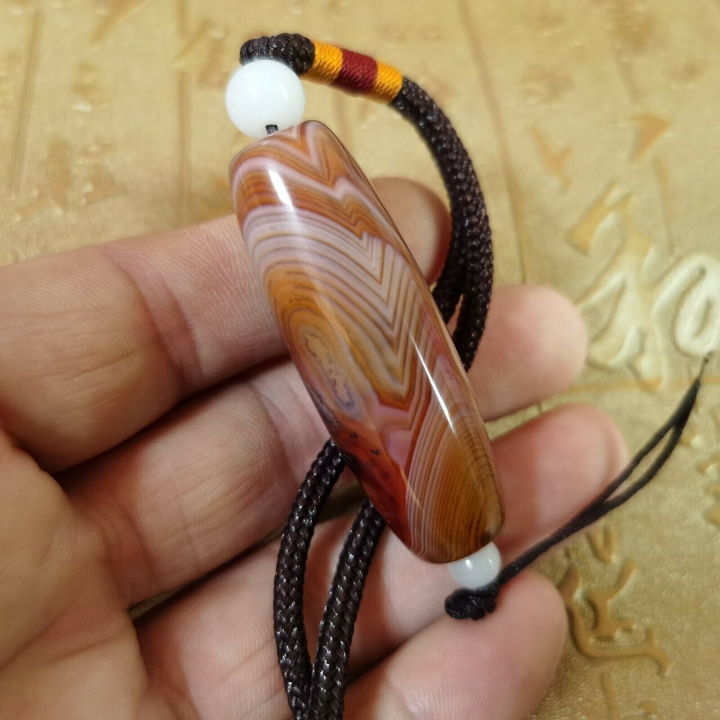 Authentic Natural Tibet old cinnabar Tibetan style tencel pendant