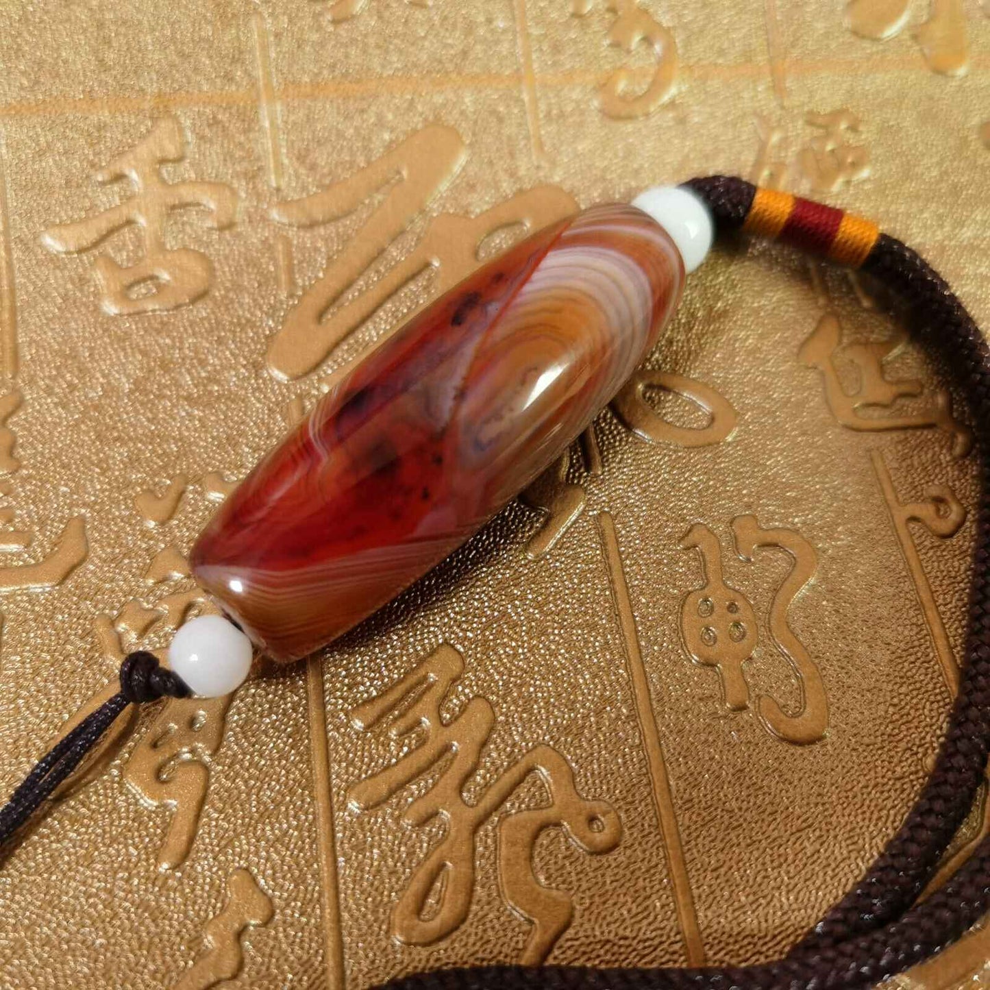 Authentic Natural Tibet old cinnabar Tibetan style tencel pendant
