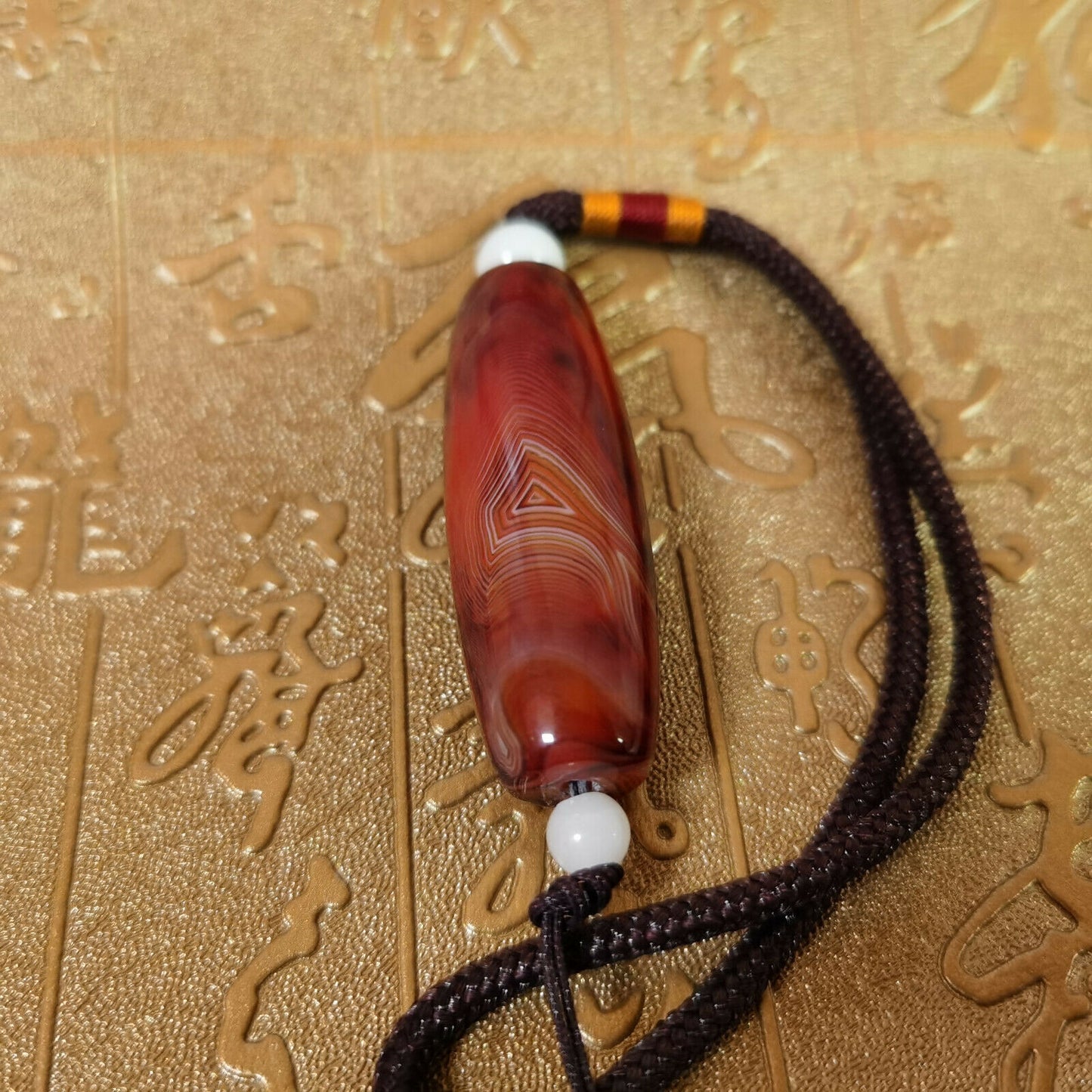 Authentic Natural Tibet old cinnabar Tibetan style tencel pendant
