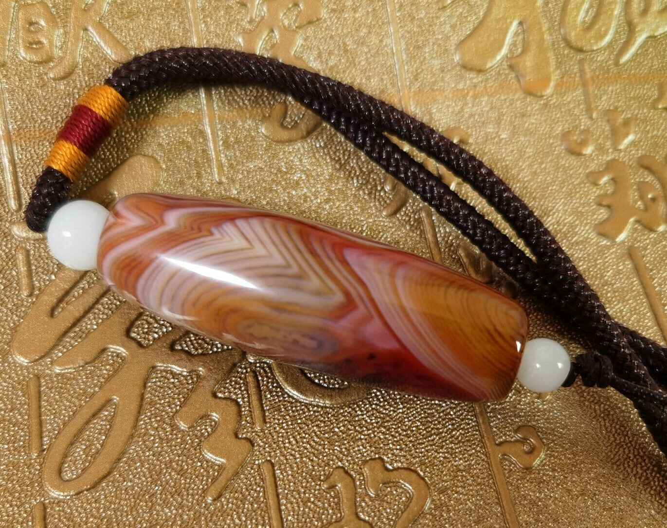 Authentic Natural Tibet old cinnabar Tibetan style tencel pendant