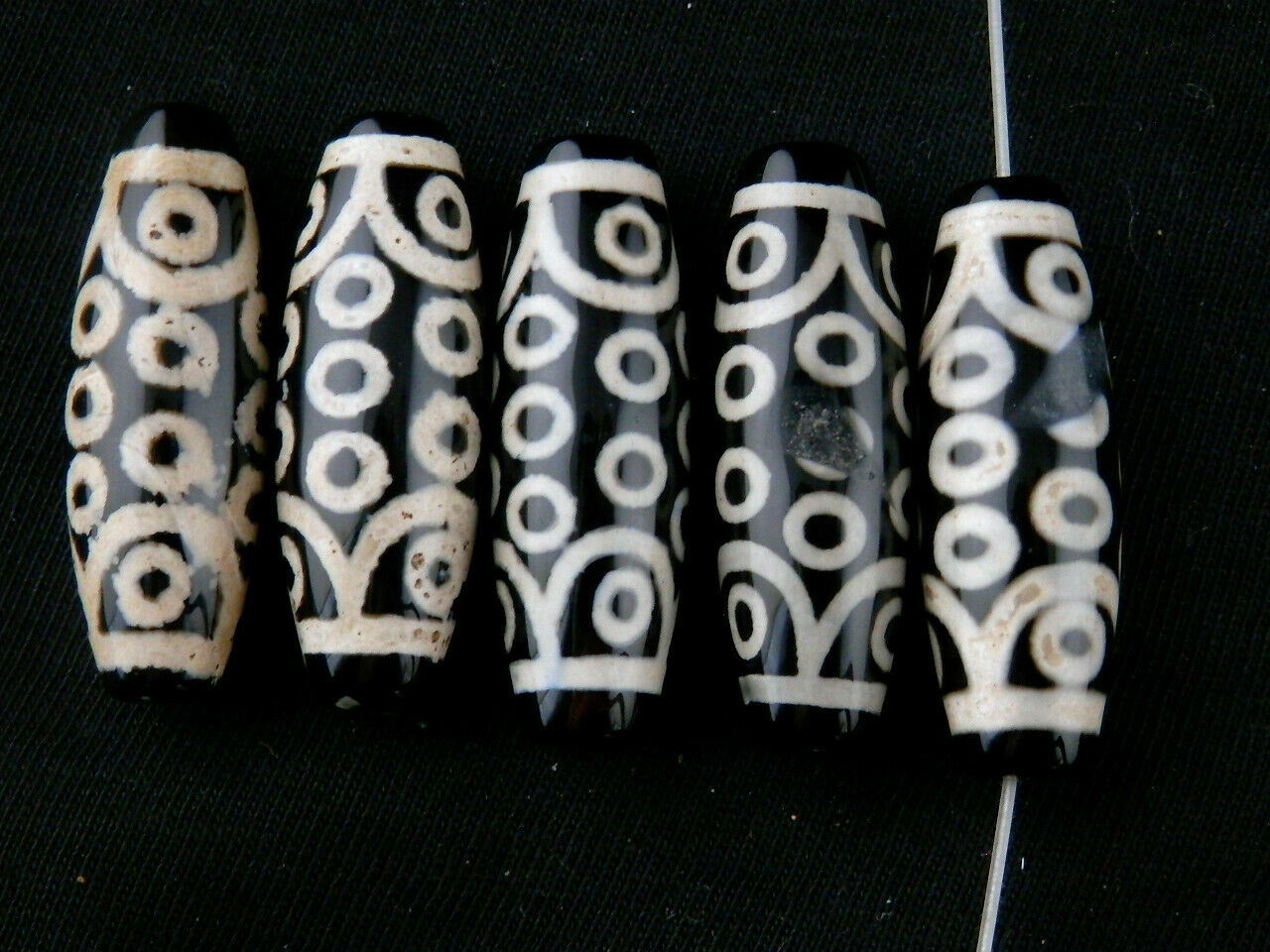 5Pcs Authentic Natural Tibetan Dzi 21Eyed Beads DB217