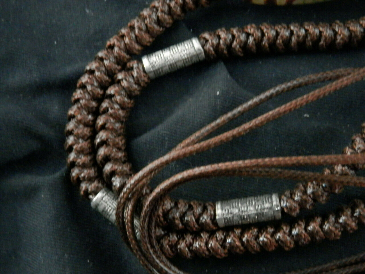 Authentic Natural Unusual Tibetan Necklace W/Dragon Vein Dzi 2Eyed Bead DB234