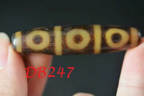 Authentic Natural duck yellow 8 eyed dZi Bead pendant DB247