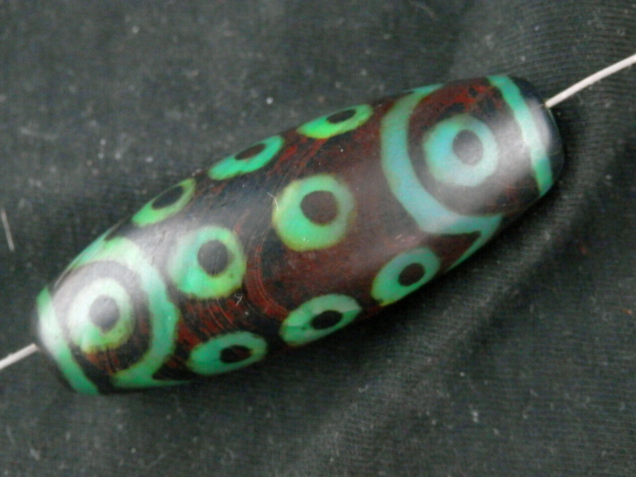 Authentic Natural Large Tibetan Old Dzi 21Eyed Bead