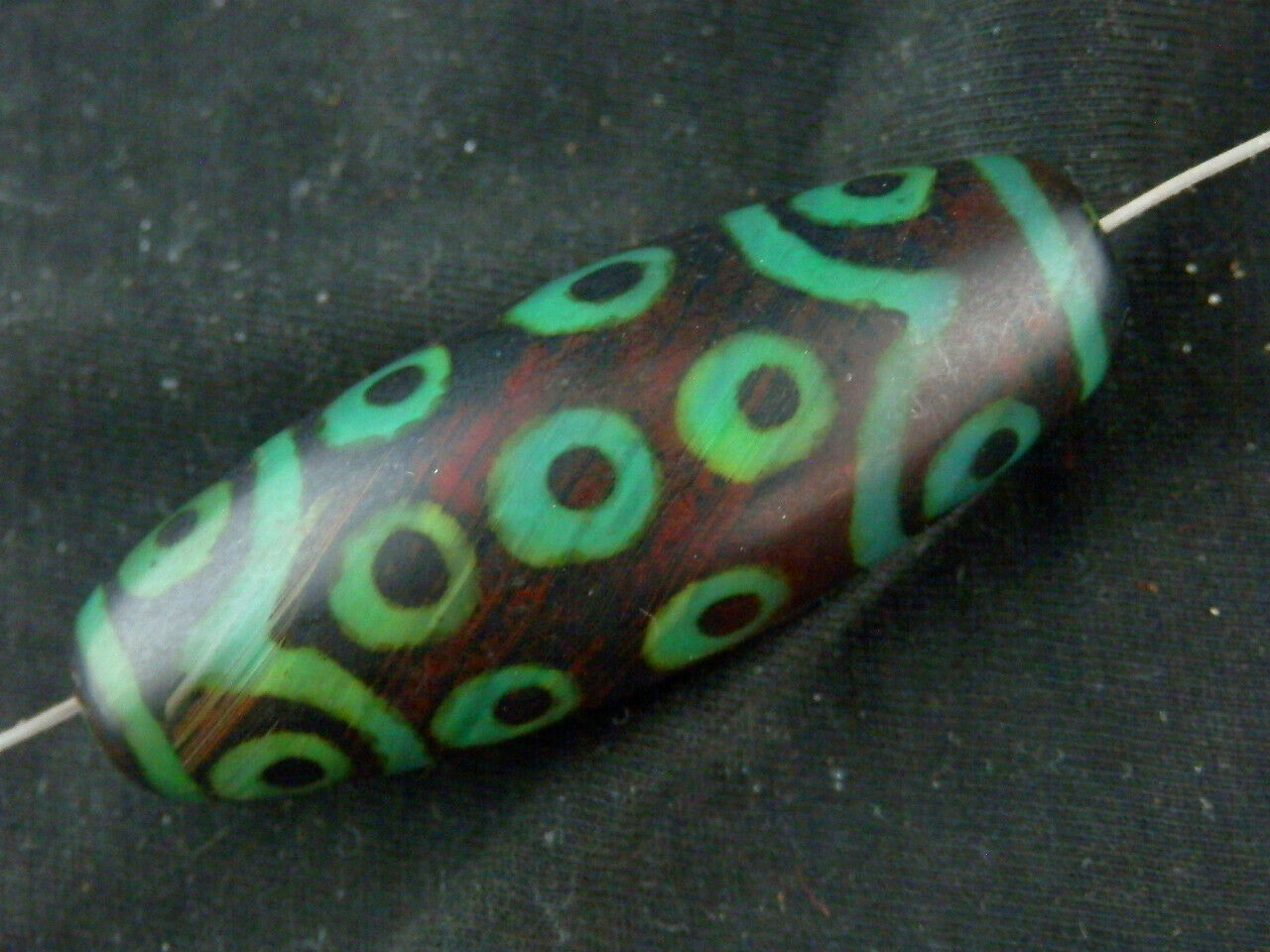 Authentic Natural Large Tibetan Old Dzi 21Eyed Bead