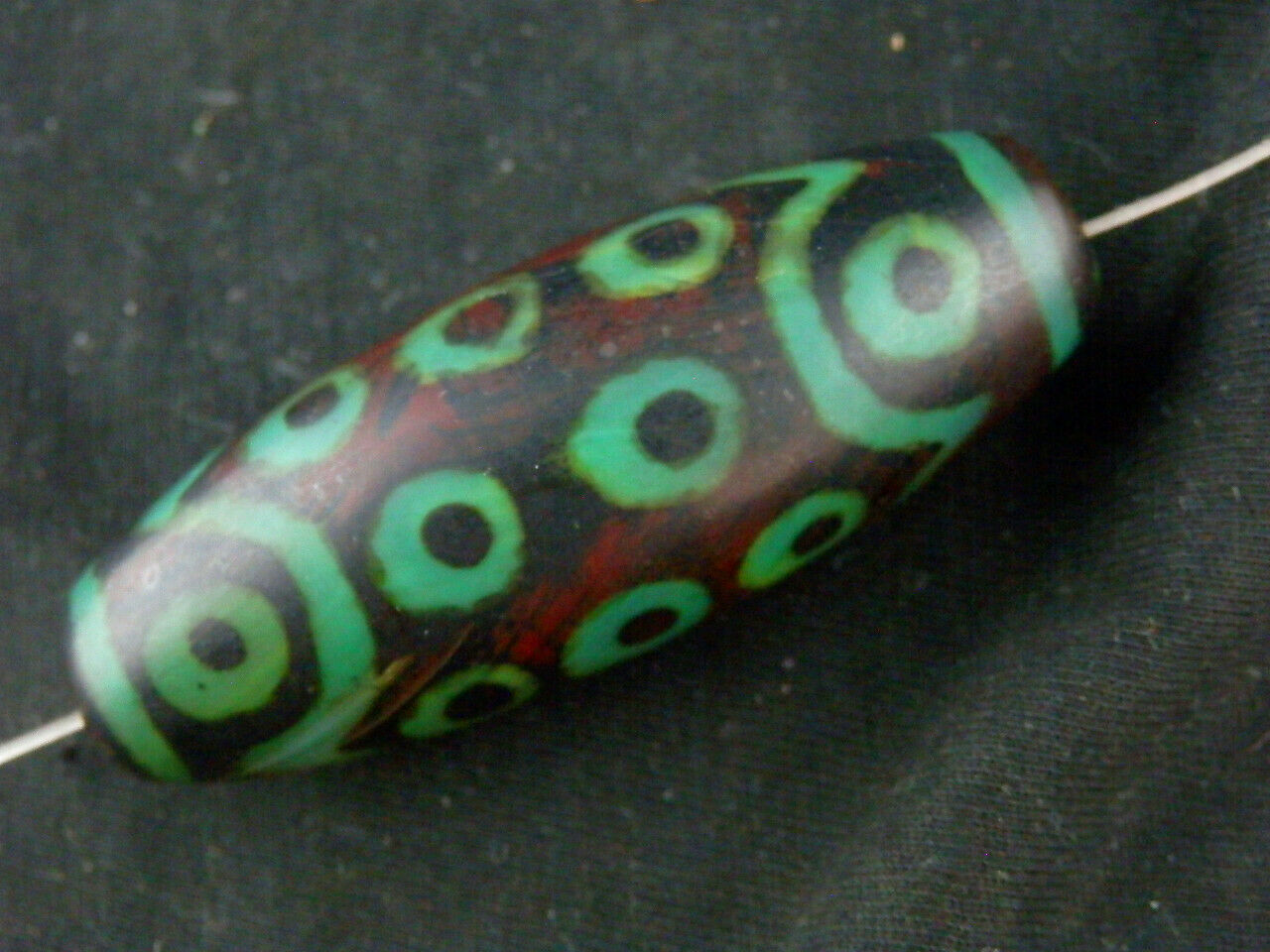 Authentic Natural Large Tibetan Old Dzi 21Eyed Bead