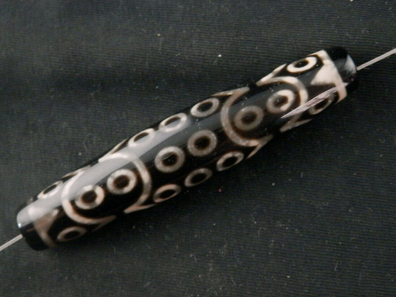 Authentic Natural Long Tibetan Old Dzi 33Eyed Bead