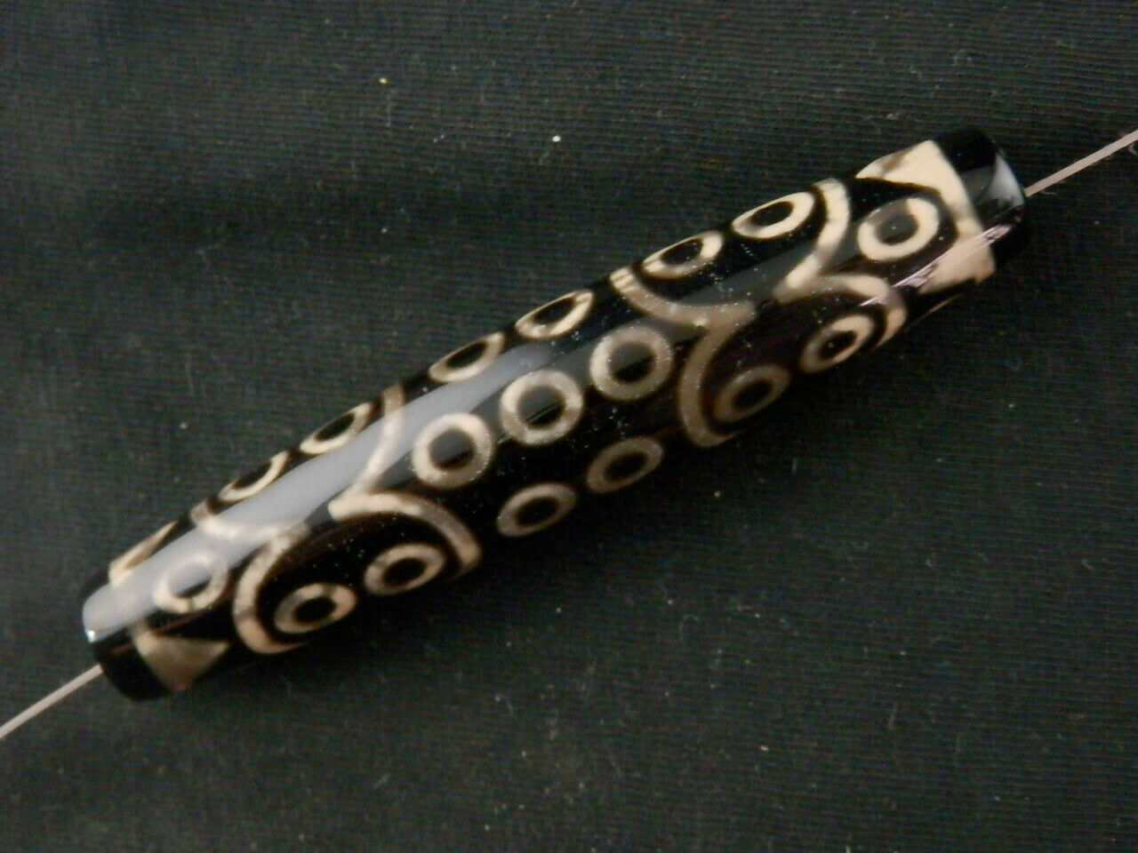 Authentic Natural Long Tibetan Old Dzi 33Eyed Bead