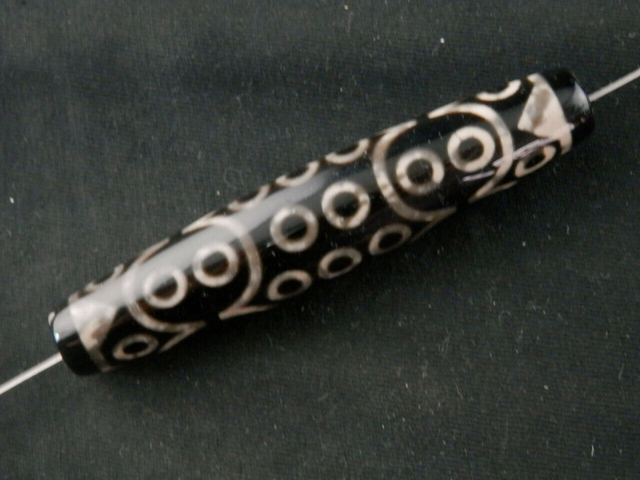 Authentic Natural Long Tibetan Old Dzi 33Eyed Bead