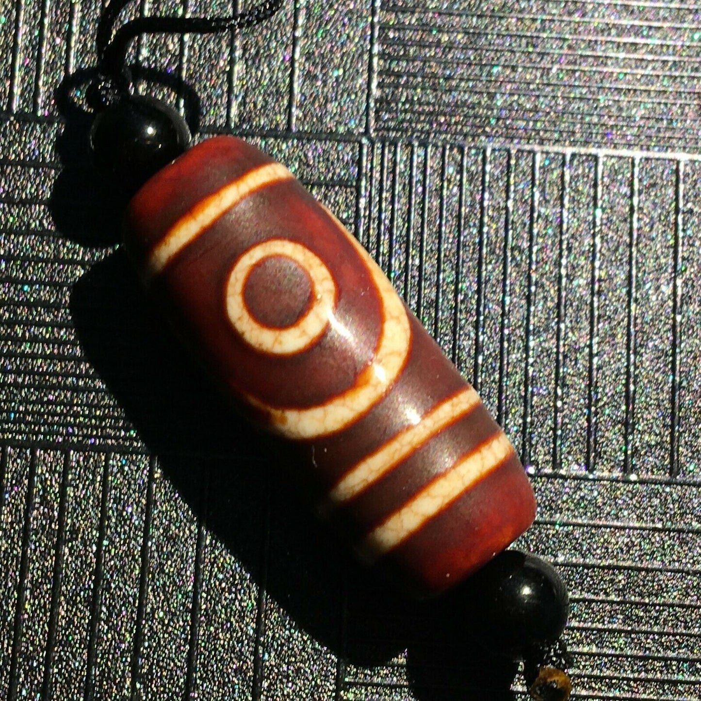 Authentic Natural Tibetan Dzi 2 Eyed Bead DB285