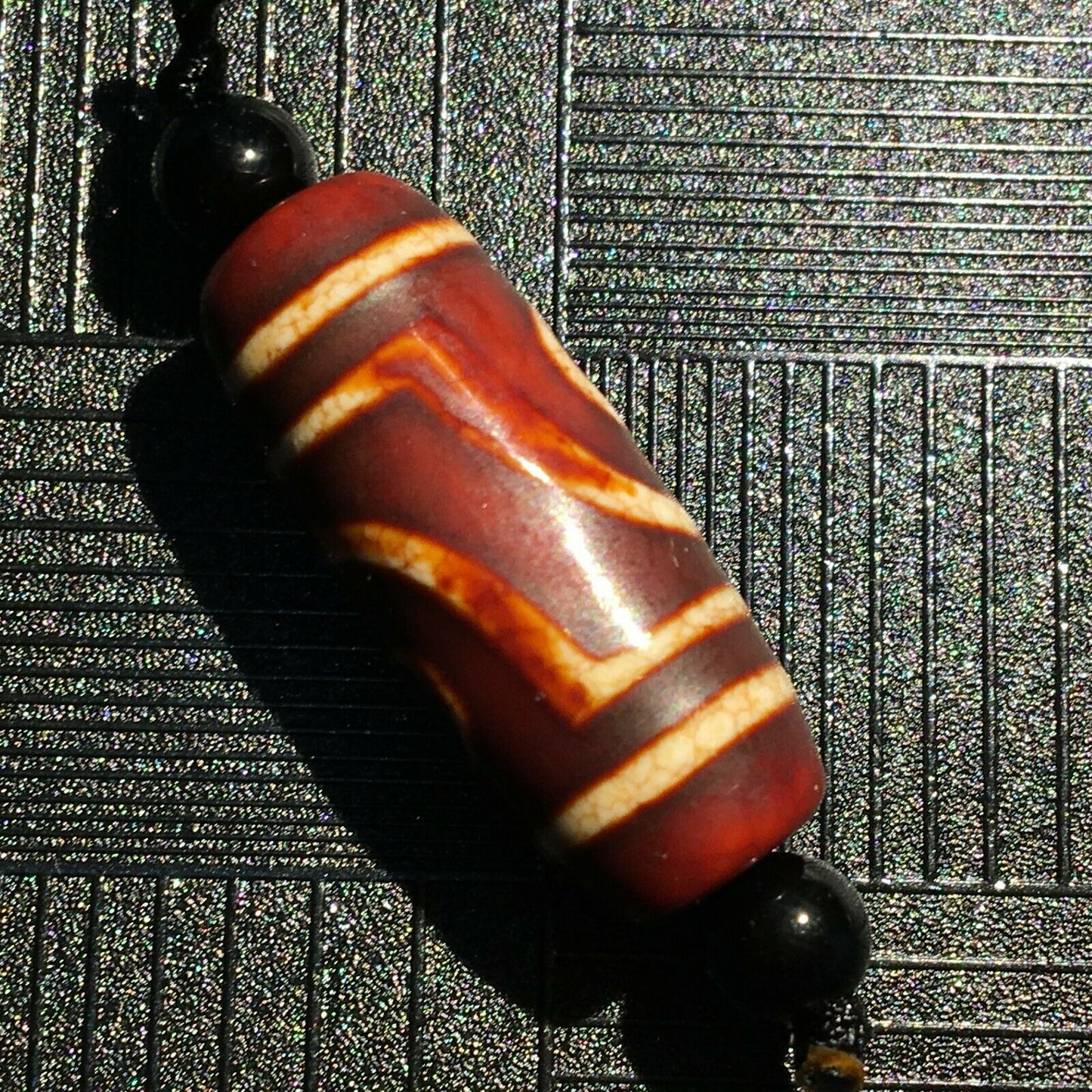 Authentic Natural Tibetan Dzi 2 Eyed Bead DB285