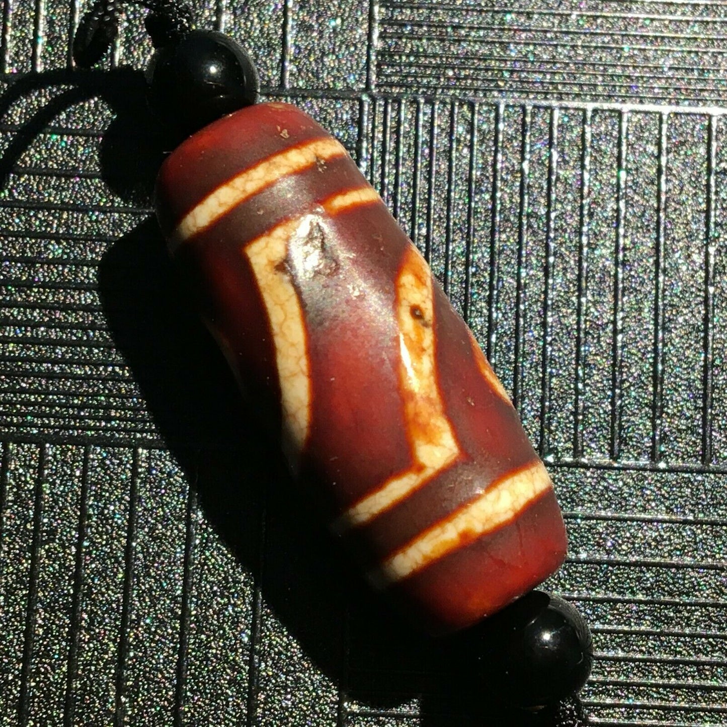 Authentic Natural Tibetan Dzi 2 Eyed Bead DB285