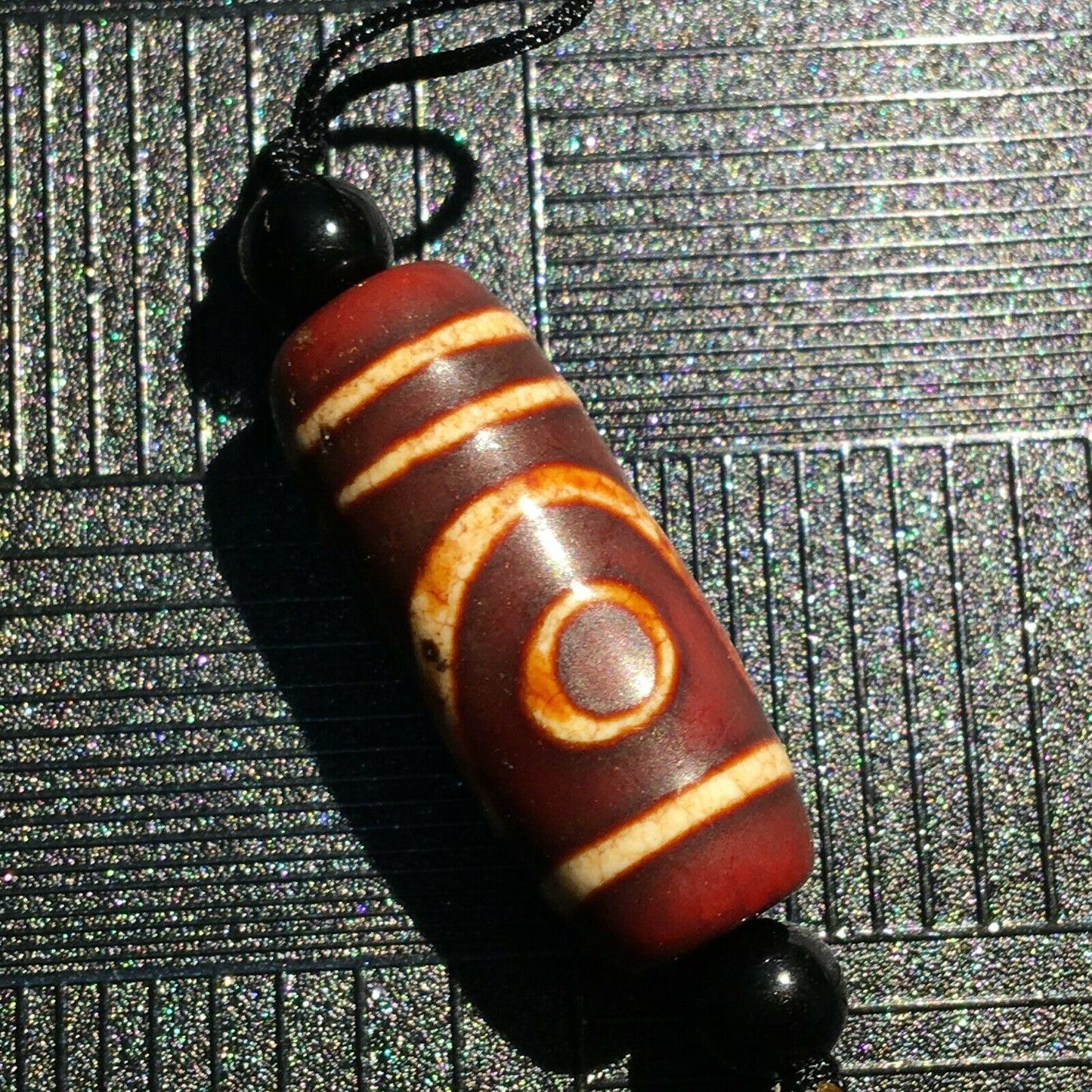 Authentic Natural Tibetan Dzi 2 Eyed Bead DB285