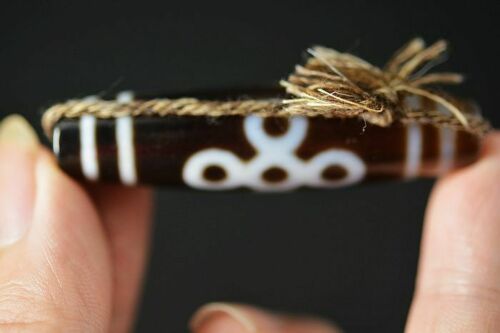 Authentic Natural Tibetan Dzi 5 Eyed Bead DB309