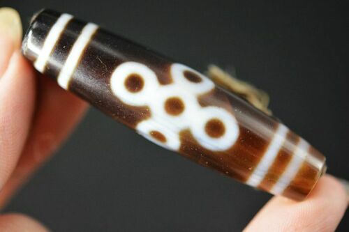 Authentic Natural Tibetan Dzi 5 Eyed Bead DB309