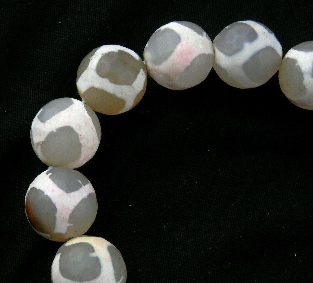 Authentic Natural Tibetan Dzi Turtle Back Round Beads Bracelet