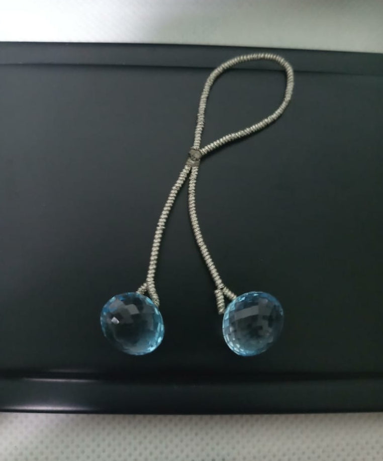 NATURAL BLUE TOPAZ ONION BRIOLLITES