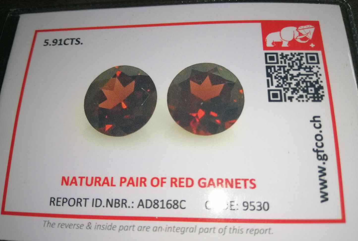Natural Swiss Lab Certified Ravishing Pair of Red Garnets 5.91cts- GA04 (24)