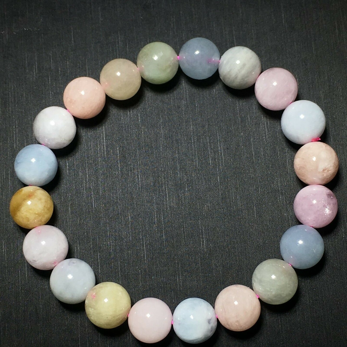 Natural Colorful Morganite Gemstone Women Beads Bracelet (9.5MM)