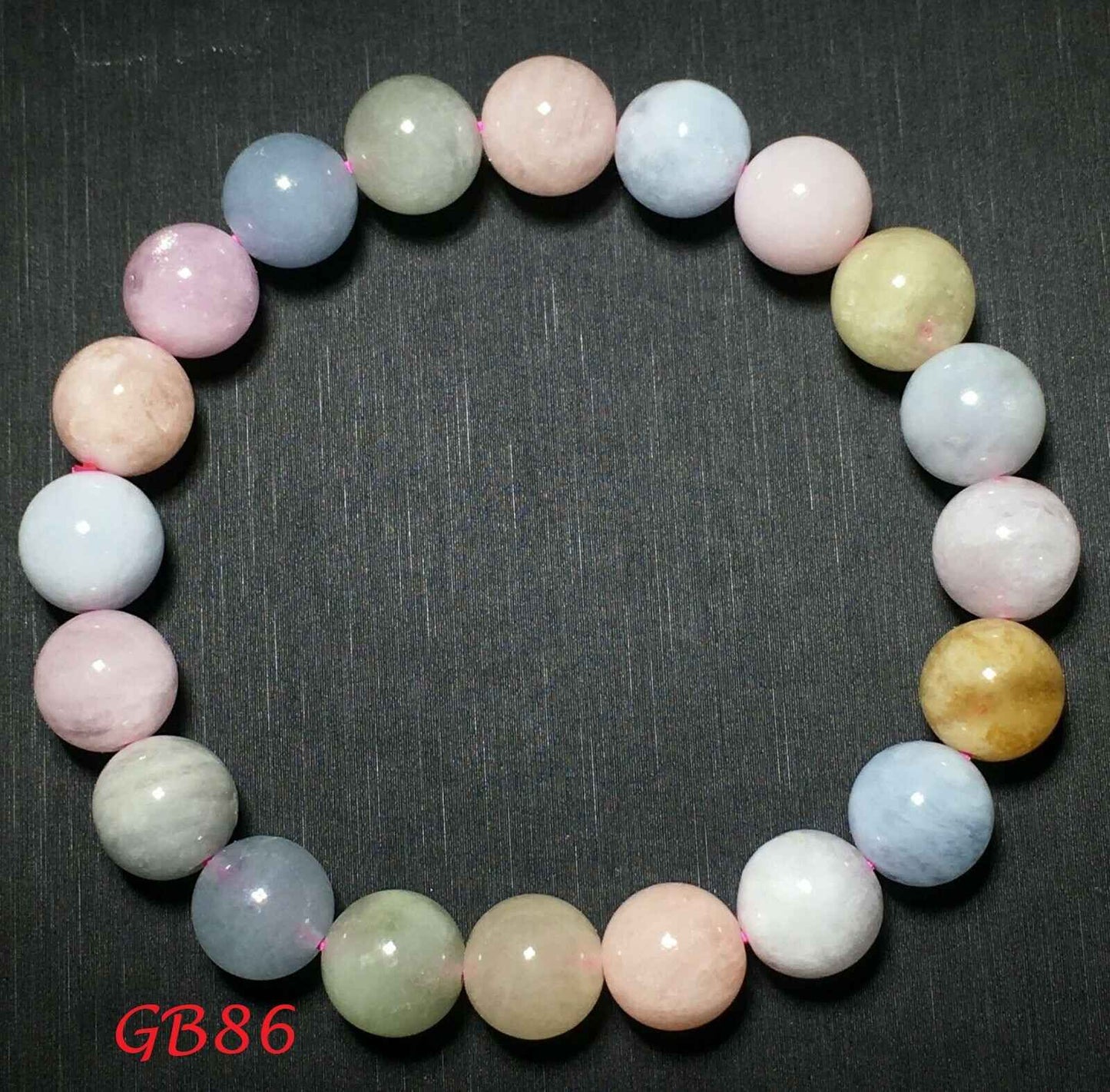 Natural Colorful Morganite Gemstone Women Beads Bracelet (9.5MM)