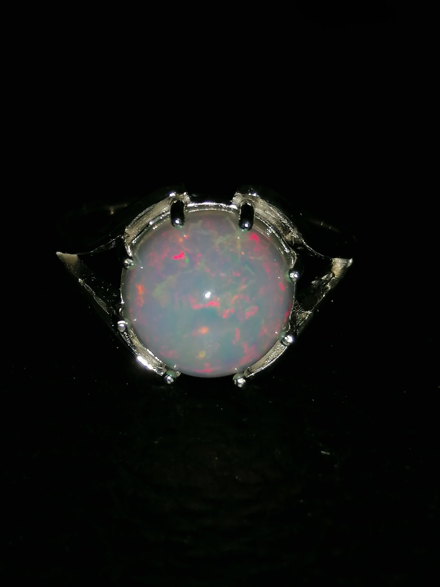 Natural White Opal Ring