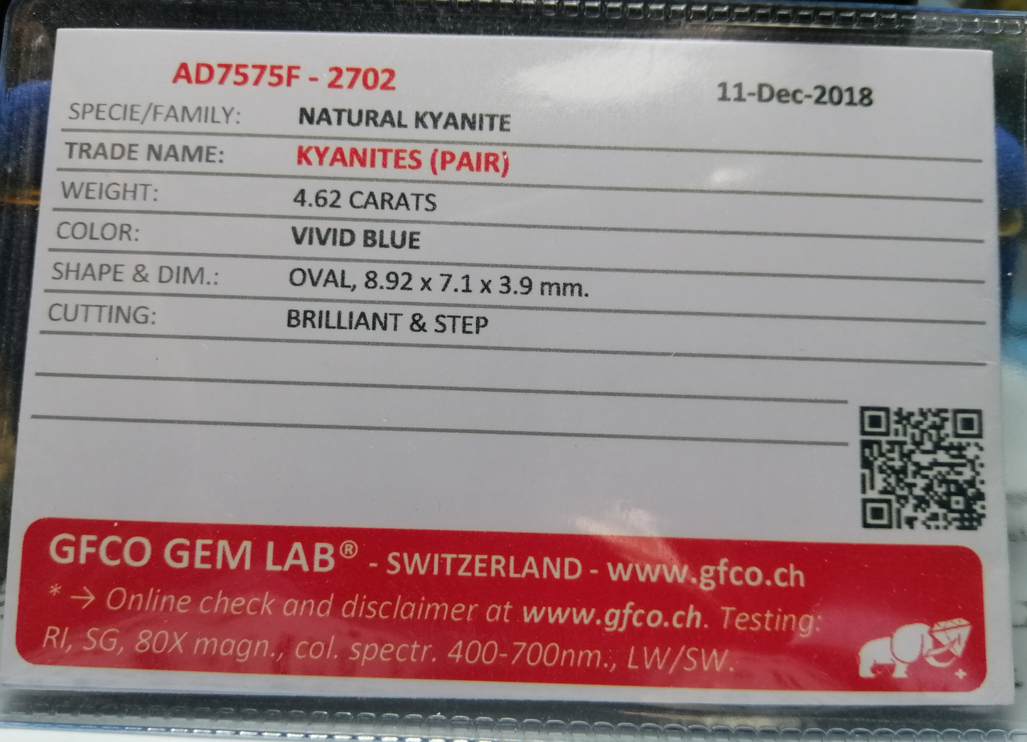 Natural Swiss Lab Certified 4.62cts Top Quality Natural Pair Kyanites KY01 (24)